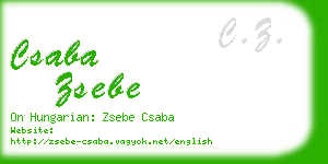 csaba zsebe business card